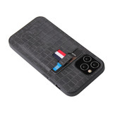 For iPhone 12/12 Pro (6.1in) Case, Crocodile Pattern PU Leather Card Slot Cover Grey | iCoverLover Australia