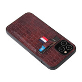 For iPhone 12 Pro Max (6.7in) Case, Crocodile Pattern PU Leather Card Slot Cover Brown | iCoverLover Australia