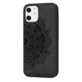 For iPhone 12 mini Case Mandala Cloth Cover PC + TPU,Magnetic Function and Hand Strap, Black | iCoverLover Australia