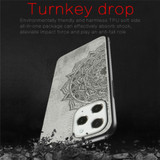 For iPhone 12 mini Case Mandala Cloth Cover PC + TPU,Magnetic Function and Hand Strap, Blue | iCoverLover Australia