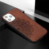 For iPhone 12/12 Pro 6.1in Mandala Cloth Cover PC + TPU,Magnetic Function and Hand Strap, Brown | iCoverLover Australia