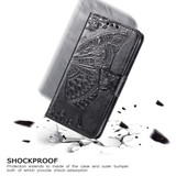 For iPhone 12/12 Pro 6.1in Butterfly Love Flower Folio PU Leather Case, Card Slot, Wallet, Lanyard, Black | iCoverLover Australia