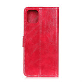 For iPhone 12 Pro Max Case Retro Wild Horse Texture Folio PU Leather Case Wallet, Red | iCoverLover Australia