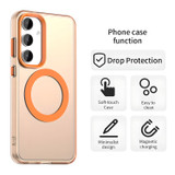 For Samsung Galaxy S25 5G Case - Durable Acrylic + TPU, MagSafe Compatible Scratch-Resistant Cover, Orange | iCoverLover Australia