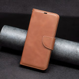 For Samsung Galaxy S25 Case - Lambskin Texture, Folio PU Leather Wallet Cover with Card Slots, Lanyard, Brown | iCoverLover Australia