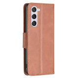 For Samsung Galaxy S25 Case - Lambskin Texture, Folio PU Leather Wallet Cover with Card Slots, Lanyard, Brown | iCoverLover Australia