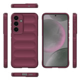 For Samsung Galaxy S25+ Plus Case - Wavy Shield, Durable TPU + Flannel Protective Cover, Wine Red | iCoverLover Australia