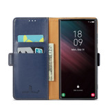 For Samsung Galaxy S25 Ultra Case Leather Flip Wallet Folio Cover Blue | iCoverLover Australia
