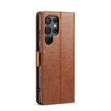 For Samsung Galaxy S25 Ultra Case Leather Flip Wallet Folio Cover Brown | iCoverLover Australia