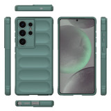 For Samsung Galaxy S25 Ultra Case - Wavy Shield, Durable TPU + Flannel Protective Cover, Dark Green | iCoverLover Australia