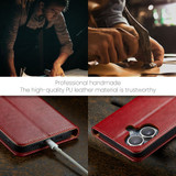For iPhone 16 Plus Case, Leather, Flip Wallet Folio Cover, Stand, Red | iCoverLover Australia