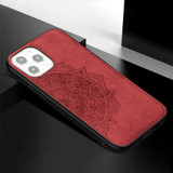 For iPhone 12 Pro Max Case, Fabric Textured Mandala Print Back Cover, Magnetic Insert, Red | iCoverLover Australia