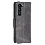 For Samsung Galaxy S24+ Plus Case - Lambskin Texture, Folio PU Leather Wallet Cover with Card Slots, Lanyard, Black | iCoverLover Australia
