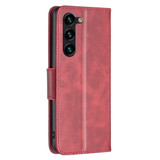 For Samsung Galaxy S24+ Plus Case - Lambskin Texture, Folio PU Leather Wallet Cover with Card Slots, Lanyard, Red | iCoverLover Australia