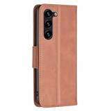 For Samsung Galaxy S24+ Plus Case - Lambskin Texture, Folio PU Leather Wallet Cover with Card Slots, Lanyard, Brown | iCoverLover Australia