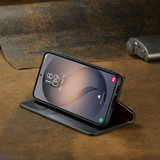 Samsung Galaxy S26+ Black Leather Flip Wallet Case