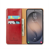 Samsung Galaxy S26+ Red Leather Wallet Folio Case