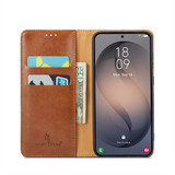 Samsung Galaxy S26+ Brown Leather Flip Wallet Case