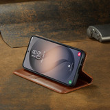 Samsung Galaxy S26+ Brown Leather Flip Wallet Case