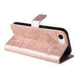 For iPhone 17e Folio PU Leather Case – Butterfly Embossed for Stylish Protection & Card Storage, Rose Gold | iCoverLover.com.au
