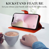 For iPhone 17e Folio PU Leather Case – Butterfly Embossed for Stylish Protection & Card Storage, Orange | iCoverLover.com.au