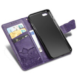 For iPhone 17e Folio PU Leather Case – Butterfly & Flower Embossed Design for Stylish Protection, Purple | iCoverLover.com.au