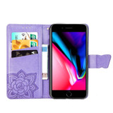 For iPhone 17e Folio PU Leather Case – Butterfly & Flower Embossed Design for Stylish Protection, Lavender | iCoverLover.com.au