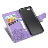For iPhone 17e Folio PU Leather Case – Butterfly & Flower Embossed Design for Stylish Protection, Lavender | iCoverLover.com.au