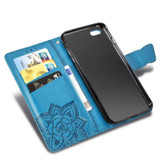 For iPhone 17e Folio PU Leather Case – Butterfly & Flower Embossed Design for Stylish Protection, Blue | iCoverLover.com.au