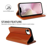 iPhone 17e Fierre Shann Cowhide Leather Wallet Case – Brown | Premium & Stylish