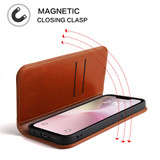 iPhone 17e Fierre Shann Cowhide Leather Wallet Case – Brown | Premium & Stylish