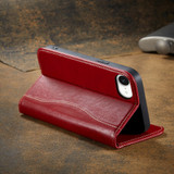 iPhone 17e Fierre Shann Cowhide Leather Wallet Case – Red | Elegant & Protective