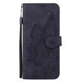 For Samsung Galaxy A57 5G Case | Retro Embossed Butterfly PU Leather Wallet Cover, Black | iCoverLover Australia