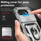 For Google Pixel 10a 5G Case | Sliding Camera Cover & Ring Kickstand, Silver | iCoverLover Australia
