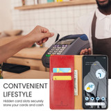 Google Pixel 9 Leather Flip Wallet Folio Case - Red | Premium Protection & Style