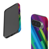 For Google Pixel 11 Pro Case, Tough Protective Cover, Lined Rainbow | iCoverLover Australia