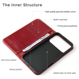iPhone 18 Pro Genuine Leather Wallet Case Red | Fierre Shann