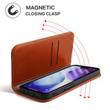 iPhone 18 Pro Genuine Leather Wallet Case Brown | Fierre Shann