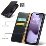 iPhone 18 Pro Max Leather Flip Wallet Case with Stand - Black