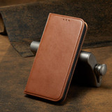 iPhone 18 Pro Max Leather Flip Wallet Case with Stand - Brown