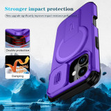 For iPhone 18 Case | MagSafe Compatible Sliding Camera Shield Kickstand Cover, Purple