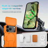 For iPhone 18 Pro Case | MagSafe Compatible Sliding Camera Shield Kickstand Cover, Orange