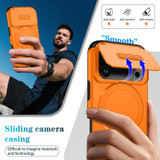 For iPhone 18 Pro Case | MagSafe Compatible Sliding Camera Shield Kickstand Cover, Orange