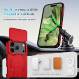 For iPhone 18 Pro Case | MagSafe Compatible Sliding Camera Shield Kickstand Cover, Red