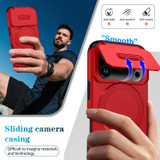 For iPhone 18 Pro Case | MagSafe Compatible Sliding Camera Shield Kickstand Cover, Red