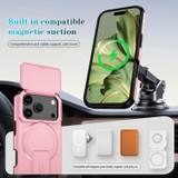 For iPhone 18 Pro Max Case | MagSafe Compatible Sliding Camera Shield Kickstand Cover, Pink