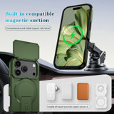 For iPhone 18 Pro Max Case | MagSafe Compatible Sliding Camera Shield Kickstand Cover, Green