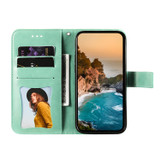 For iPhone 18 Pro Wallet Case - Protective Embossed Floral PU Leather Cover, Green | iCoverLover Australia