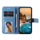 For iPhone 18 Pro Wallet Case - Protective Embossed Floral PU Leather Cover, Blue | iCoverLover Australia