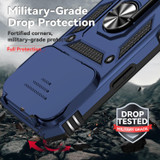 For iPhone 18 Pro Case - Camera Shield Ring Stand - Blue